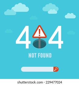 Vector 404 error page template - illustration in flat style - page not found on website