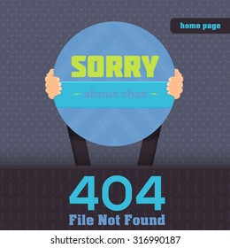 Vector 404 Error Web Page, Hands Hold Circle Banner Template