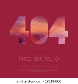 Vector 404 page design with colorful trendy and modern polygonal texture