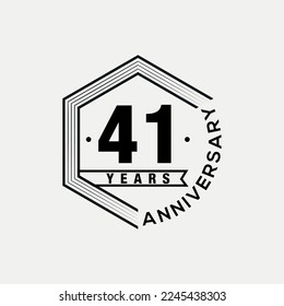 Vector 41 años celebrando la plantilla de diseño de aniversario. diseño vectorial e ilustración.
