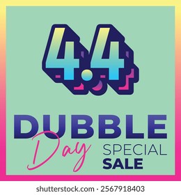 Vector 4.4 dubble day, Big sale banner template design. Vector illustration.