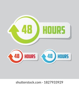 Vector 48 Hours Sticker Label