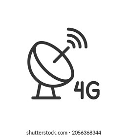 Vector 4g line icon. Symbol in trendy outline style. Vector illustration isolated on a white background. 