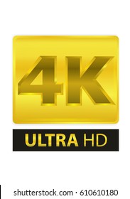 VECTOR 4K GOLD LABEL LOGO ON ISOLATED 
