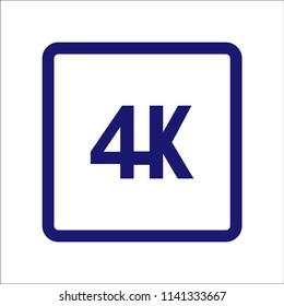 Vector 4k icon ultra hd design - high definition display sign symbol.