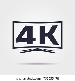 Vector 4k tv icon