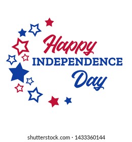 Vector 4th of July greeting card. Happy Independence Day of United States of America background. USA freedom celebration card.