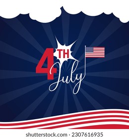 Vector 4th of July greeting card background