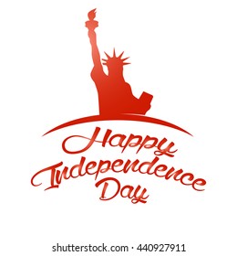 Vector 4th of July greeting card. Celebration banner, typography poster. Happy independence day of United States of America calligraphy concept. USA freedom background.
