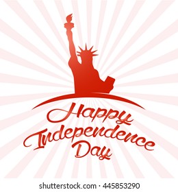 Vector 4th of July greeting card. Celebration banner, typography poster. Happy independence day of United States of America . USA freedom background.