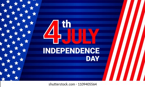 Vector 4th July Independence Day template with abstract flag of USA