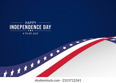 Vector 4th of July Independence day background with American flag