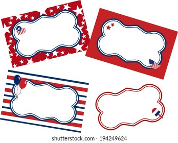 Vector 4th of july labels or cards