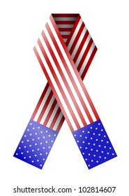 vector 4th of july ribbon isolated on white. eps 10