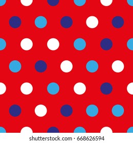 vector 4th of July seamless pattern with colorful circles