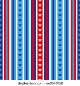 vector 4th of July seamless pattern with stars and stripes. EPS