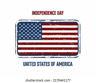 Vector 4th july USA Independence Day vintage rusty metal Poster