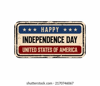 Vector 4th july USA Independence Day vintage rusty metal Poster