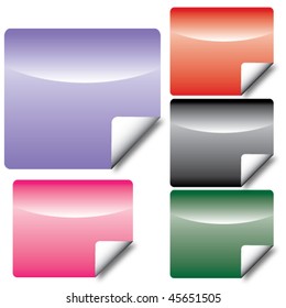A vector of 5 different colored labels