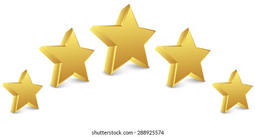 Vector 5 gold stars