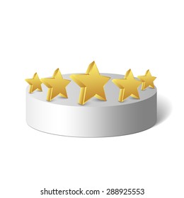 Vector 5 gold stars on a cylinder