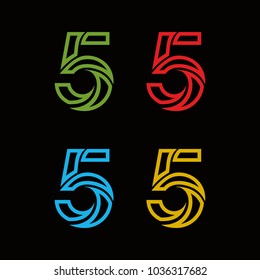 vector 5 logo stock modern shape  