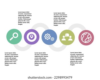 Vector 5 steps infographic with line icons