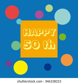 Vector 50 anniversary background. Celebrate the birthday.