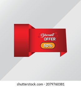 Vector 50% Discount Offer banner Ad Design Template for Increasing Sales.