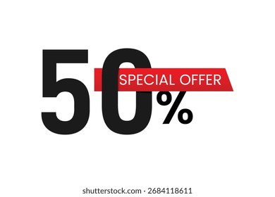 Vector 50% Oferta descuento especial Anuncio
