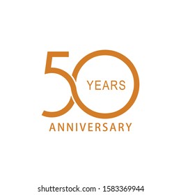 Vector 50 year anniversary, birthday logo label. Year. Vector illustration. Isolated against a white background.