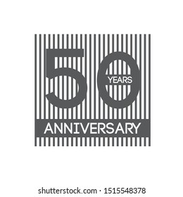 Vector 50 years anniversary . Isolated on White Background