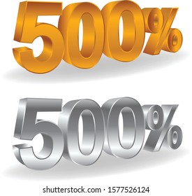 Vector of 500 percent in white background