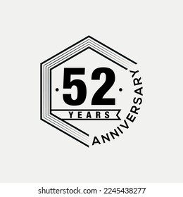 Vector 52 years celebrating anniversary design template. vector design and illustration.
