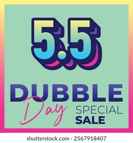 Vector 5.5 dubble day, Big sale banner template design. Vector illustration.