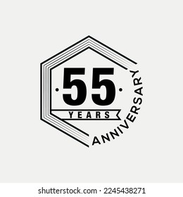 Vector 55 años celebrando la plantilla de diseño de aniversario. diseño vectorial e ilustración.
