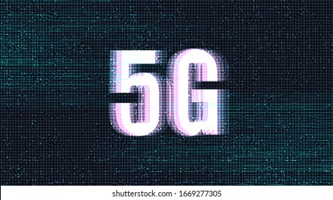 Vector 5G High speed Network on Circuit data network.internet Wi-fi and broadband technology concept.