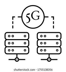Vector 5G internet technology line icon