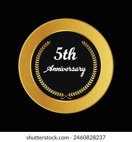 vector 5th anniversary  golden design
