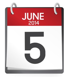 Vector Of 5th Of June 2014 Calendar