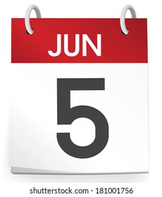 Vector of 5th of June Calendar