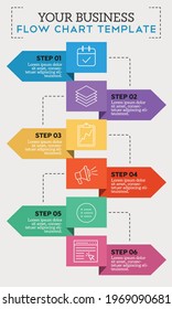 Vector 6 Step Flow Chart Business Stock Vector (Royalty Free ...