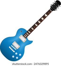 A vector of 6 Strings Single Cut Electric Guitar with 2 Humbucker Pickups, a 3-ways Selector, 2 Volumes, and 2 Tones.