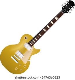 A vector of 6 Strings Single Cut Electric Guitar with Pickguard, 2 Humbucker Pickups, a 3-ways Selector, 2 Volumes, and 2 Tones.