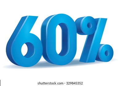 Vector of 60 percent in white background
