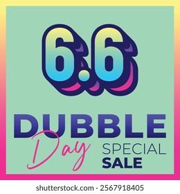 Vector 6.6 dubble day, Big sale banner template design. Vector illustration.