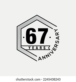 Vector 67 years celebrating anniversary design template. vector design and illustration.
