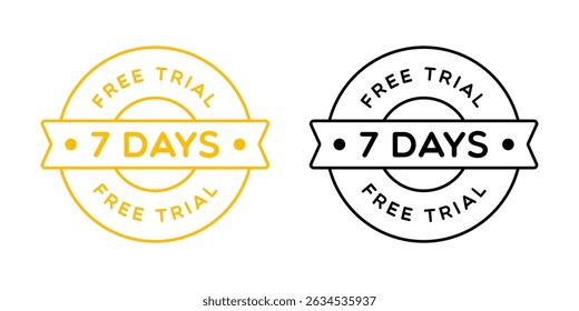 Vector 7 Days Free Trial Badge Label