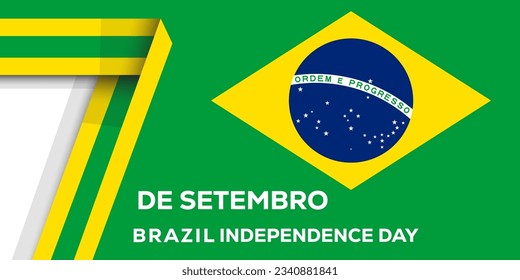 vector 7 de setembro brazil independence day illustration, horizontal banner