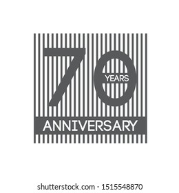 Vector 70 years anniversary . Isolated on White Background
